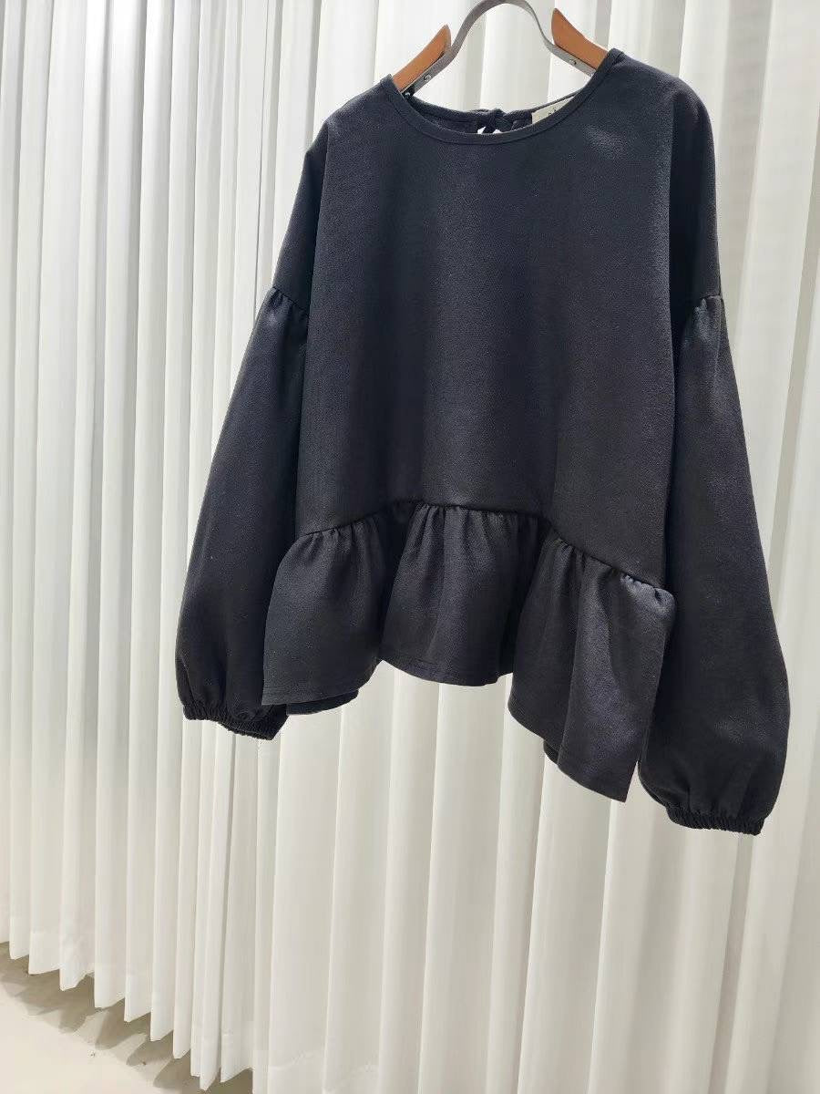 Bell Sleeve Crewneck Top